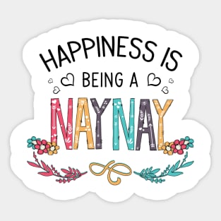 Happiness Is Being A Naynay Wildflowers Valentines Mothers Day Sticker